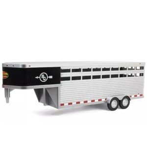 Big Country Toys Sundowner Gooseneck Cattle Trailer Silver/Black #413